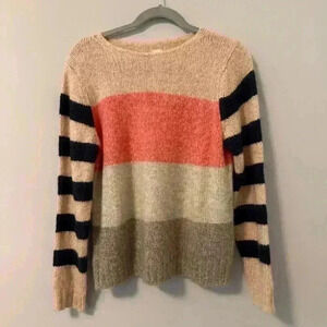 La Vie Rebecca Taylor Striped Color Block Sweater Size Medium